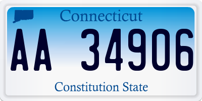 CT license plate AA34906