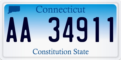 CT license plate AA34911