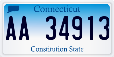 CT license plate AA34913