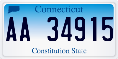 CT license plate AA34915
