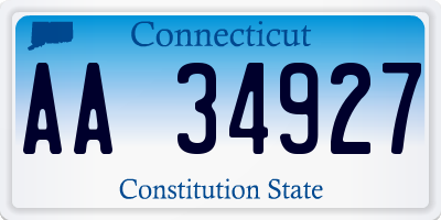 CT license plate AA34927
