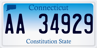 CT license plate AA34929