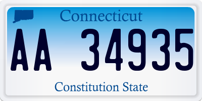CT license plate AA34935