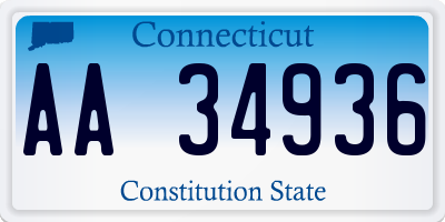 CT license plate AA34936