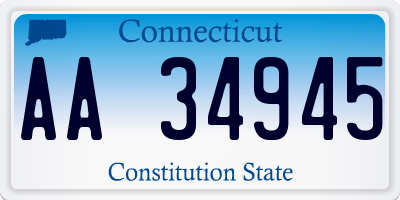 CT license plate AA34945