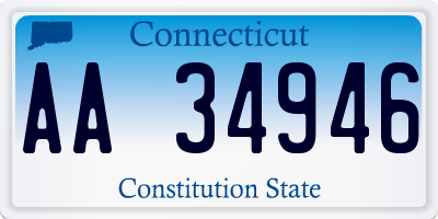 CT license plate AA34946