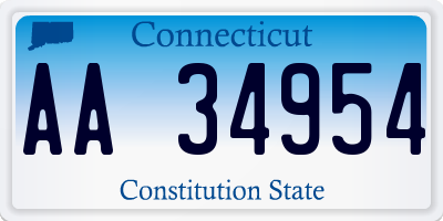 CT license plate AA34954