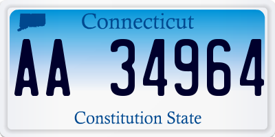 CT license plate AA34964