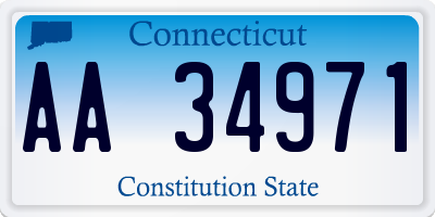 CT license plate AA34971