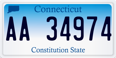 CT license plate AA34974