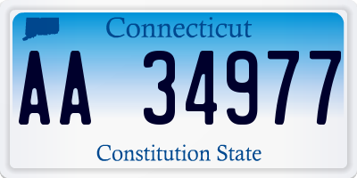 CT license plate AA34977