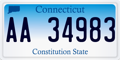 CT license plate AA34983