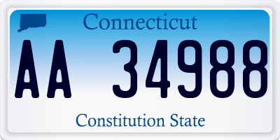 CT license plate AA34988