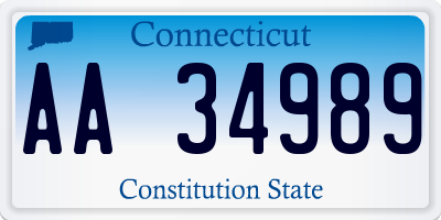 CT license plate AA34989