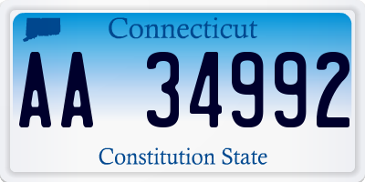 CT license plate AA34992