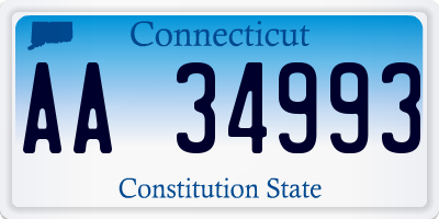 CT license plate AA34993