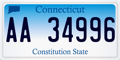 CT license plate AA34996