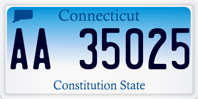 CT license plate AA35025