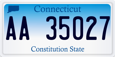 CT license plate AA35027