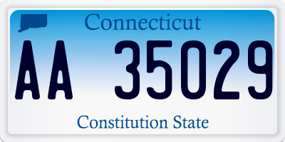 CT license plate AA35029