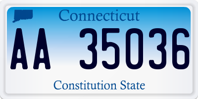 CT license plate AA35036