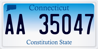 CT license plate AA35047