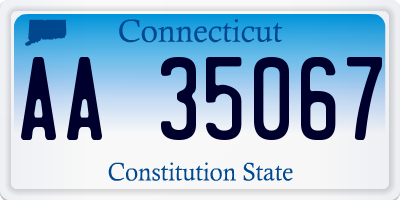 CT license plate AA35067