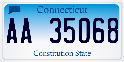 CT license plate AA35068