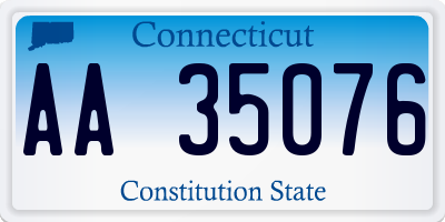 CT license plate AA35076