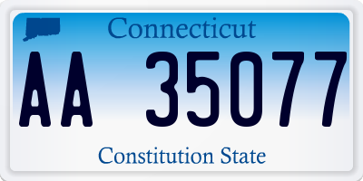 CT license plate AA35077