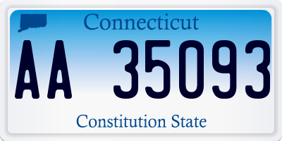 CT license plate AA35093