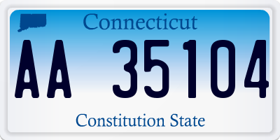 CT license plate AA35104