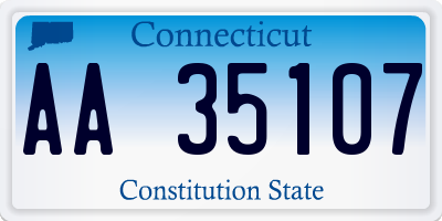 CT license plate AA35107