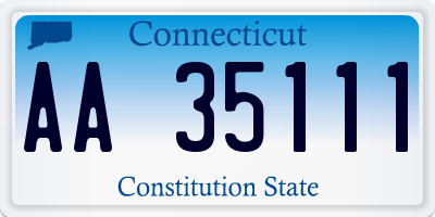 CT license plate AA35111