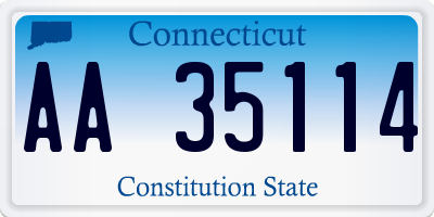 CT license plate AA35114