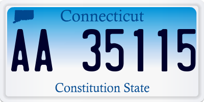 CT license plate AA35115