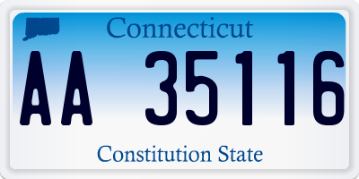 CT license plate AA35116