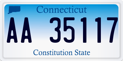 CT license plate AA35117