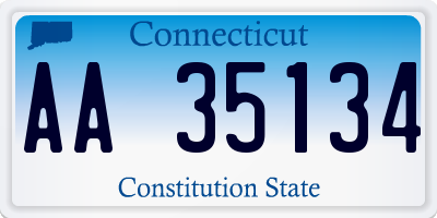 CT license plate AA35134