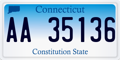 CT license plate AA35136