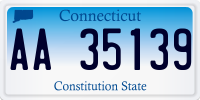 CT license plate AA35139