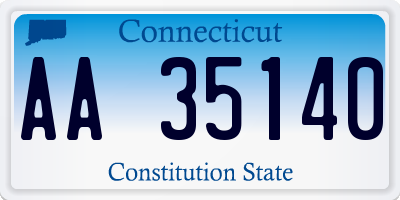 CT license plate AA35140