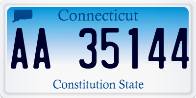 CT license plate AA35144