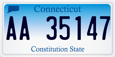 CT license plate AA35147