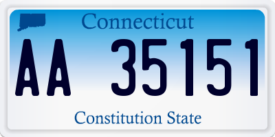 CT license plate AA35151