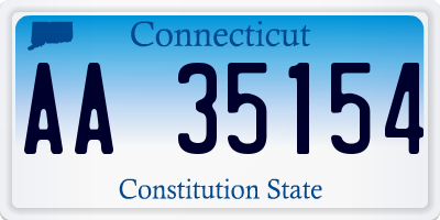 CT license plate AA35154