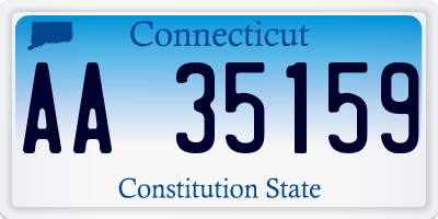 CT license plate AA35159