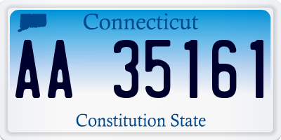 CT license plate AA35161