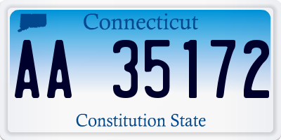 CT license plate AA35172