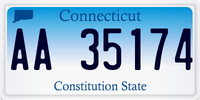 CT license plate AA35174